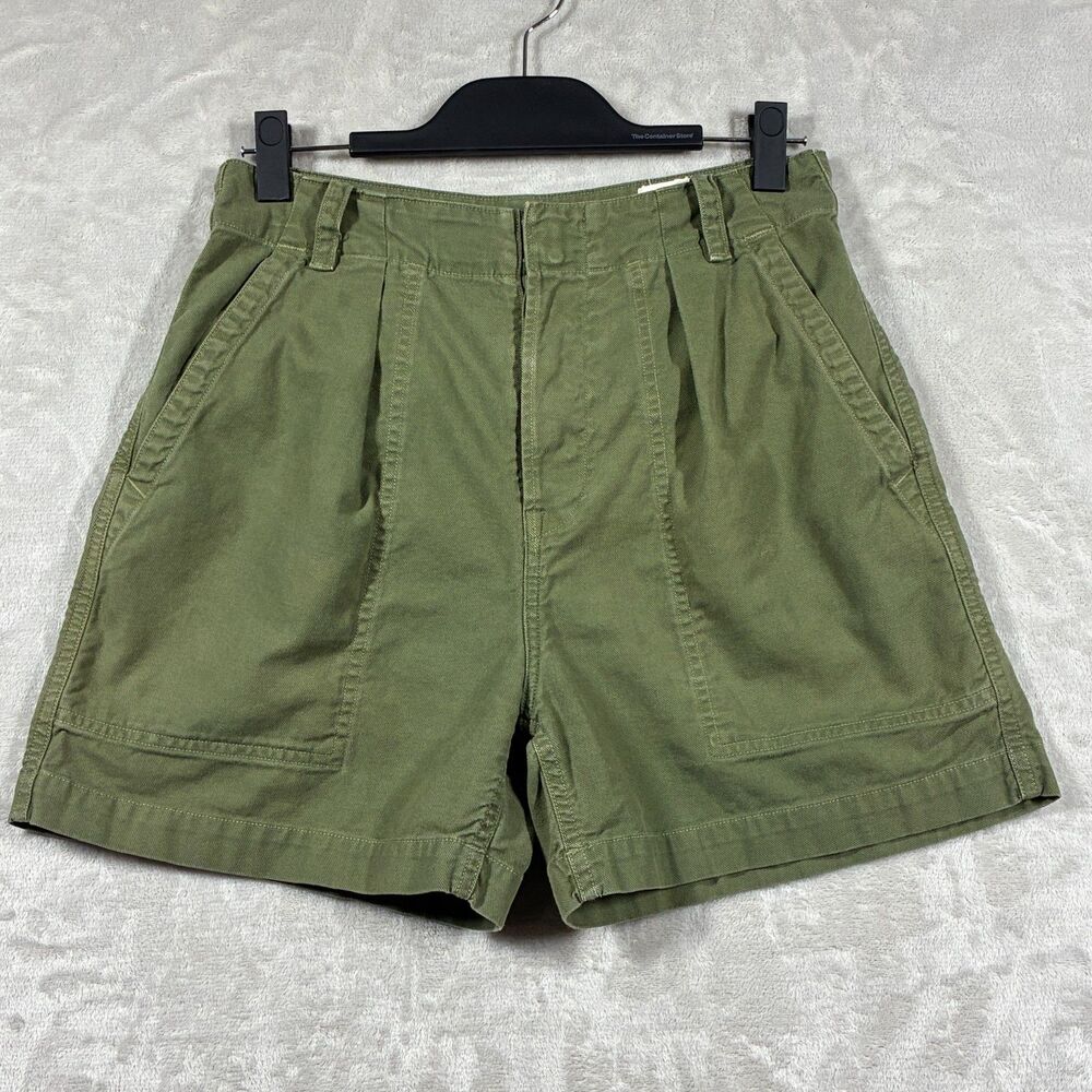 Citizens of Humanity Cassidy High Rise Pleat Utility Shorts 28 Laurel Surplus